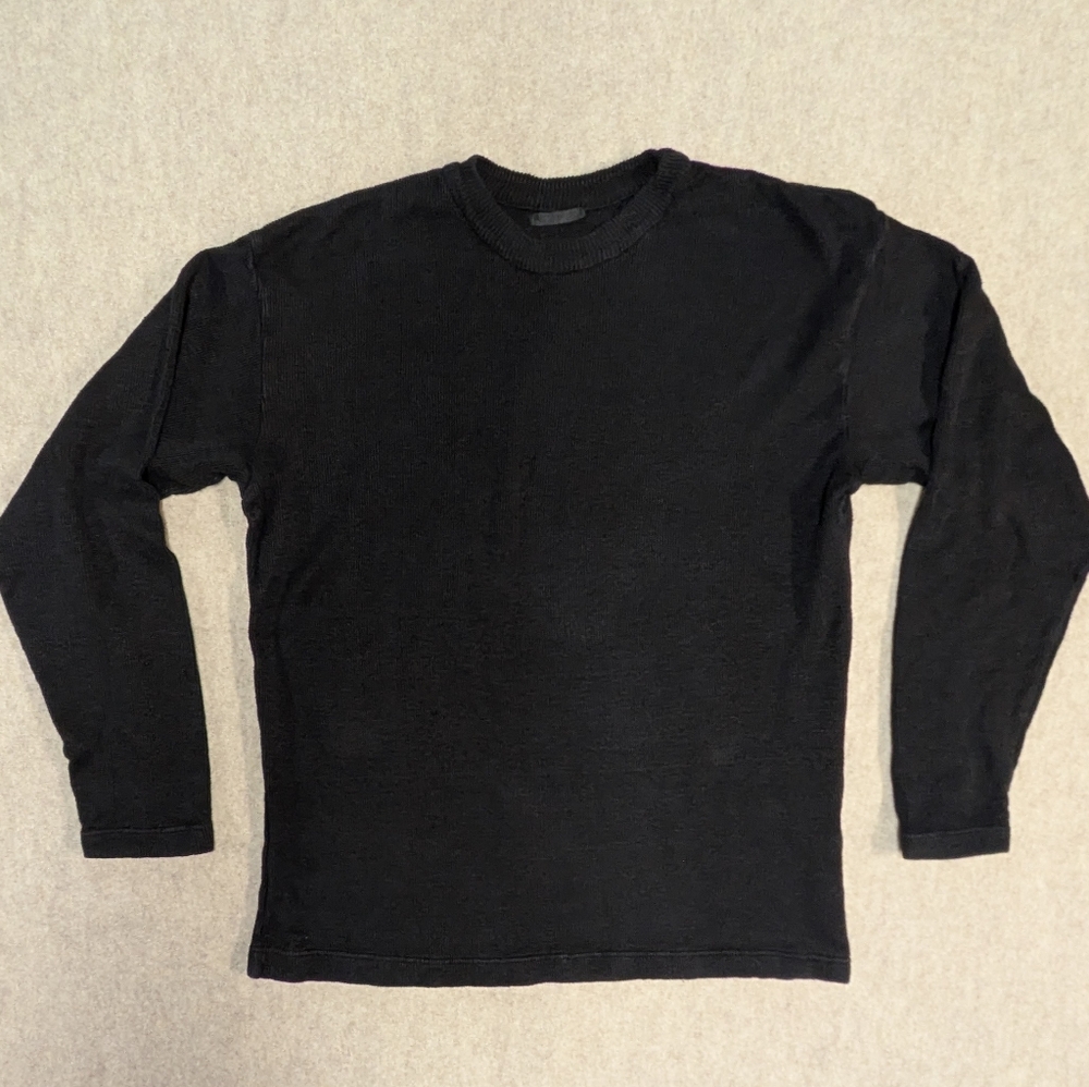 Hemp & Flax Men's Black Long Sleeve Shirt Sweater Size XL By ECOLUTION